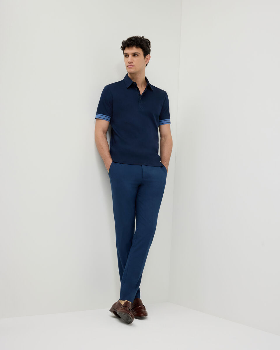 Stripe Travel Polo, Navy, hi-res